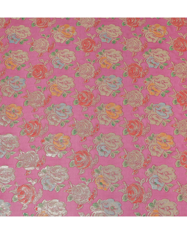 Magenta Pink Bouquet Silk Chiffon Fabric 110cm