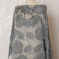 Elegant Grey Floral Pattern Pure French Silk (Fransawi Dirac) Chiffon Fabric – 140 cm Wide X 3.5 Mtrs-D19825 Regal Fabrics