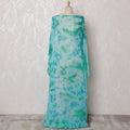 Traditional Somali Dirac Fabric in Pure Silk Chiffon with Metallic Lurex, Blue and Green Tie-Dye, 3.5 Meters, 140 cm Width-D19891