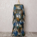 Traditional Somali Dirac Fabric in Pure Silk Chiffon with Metallic Lurex, Teal and Gold, 3.5 Meters, 140 cm Width-D19896
