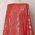 قماش ديراك صومالي أحمر ناري شيفون حرير خالص مع لوريكس ميتاليك، 3.5 متر، عرض 140 سم-D19929