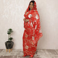 Red Sudanese Thobe Fabric in Pure Silk Chiffon with Metallic Lurex, 4.5 Meters, 110 cm Width-D20397