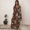 Chocolate Brown Sudanese Thobe Fabric in Pure Silk Chiffon with Metallic Lurex, 4.5 Meters, 110 cm Width-D20398