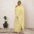 Radiant Yellow Sudanese Thobe Fabric in Pure Silk Chiffon with Metallic Lurex, 4.5 Meters, 110 cm Width-D20421