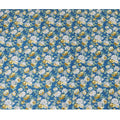 Blue Japanese Cotton Voile Fabric, Yellow & White Floral Print, 110 cm Width-D20909