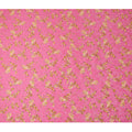 Pink Japanese Cotton Voile Fabric, Yellow & Green Leaf Print, 110 cm Width-D20914