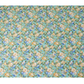 Mint Green Japanese Cotton Voile Fabric, Yellow & Blue Floral Print, 110 cm Width-D20915