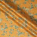 Orange Japanese Cotton Voile Fabric, Blue & White Leaf Print, 110 cm Width-D20917