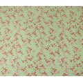 Light Green Japanese Cotton Voile Fabric, Red & Pink Leaf Print, 110 cm Width-D20918