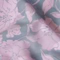 قماش فوال قطني ياباني باللون الوردي الباهت، بطبعة زهور باللون الوردي الفاتح، عرض 110 سم - D20920
