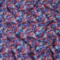 Blue Indian Viscose Crepe Fabric with Foil, Abstract Multicolor Print, 110 cm Width-D20927