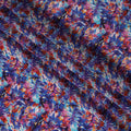 Blue Indian Viscose Crepe Fabric with Foil, Abstract Multicolor Print, 110 cm Width-D20927