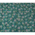 Emerald Green Indian Viscose Modal Satin Fabric, Floral Print, 110 cm Width-D20938