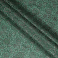 قماش حرير توسار أخضر مع تطريز زهري، عرض 110 سم - D20950