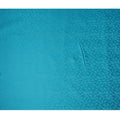 Turquoise Silk Satin Fabric with Leaf Pattern, 110 cm Width-D20961
