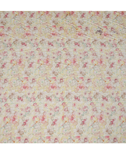 Pastel Floral Linen Cotton Blend Fabric, 110 cm Width-D20967