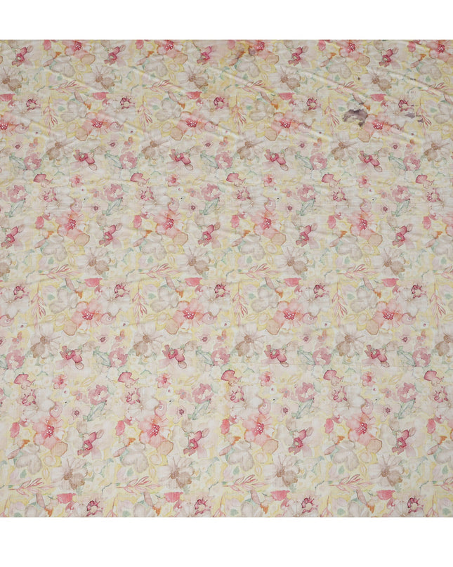 Pastel Floral Linen Cotton Blend Fabric, 110 cm Width-D20967