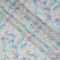 White Pastel Floral Linen Cotton Blend Fabric, 110 cm Width-D20969