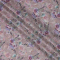 Dusty Rose Floral Linen-Cotton Blend Fabric, 110 cm Wide, Made in India-D20972