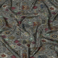 Olive Green Ikat Pattern Linen-Cotton Blend Fabric, 110 cm Wide, Made in India-D20974 - Regal Fabrics