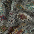 Olive Green Ikat Pattern Linen-Cotton Blend Fabric, 110 cm Wide, Made in India-D20974 - Regal Fabrics