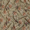 Sage Green Floral Viscose Crepe Digital Print Fabric, 110 cm Wide, Made in India-D20975 Regal Fabrics