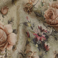 Sage Green Floral Viscose Crepe Digital Print Fabric, 110 cm Wide, Made in India-D20975 Regal Fabrics