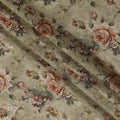 Sage Green Floral Viscose Crepe Digital Print Fabric, 110 cm Wide, Made in India-D20975 Regal Fabrics
