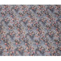 Steel Blue Floral Synthetic Organza Satin Fabric, 110 cm Wide, Made in India-D20982 Regal Fabrics