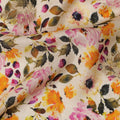 Ivory Floral Viscose Crepe Digital Print Fabric, 110 cm Wide, Made in India-D20986 Regal Fabrics