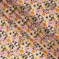 Ivory Floral Viscose Crepe Digital Print Fabric, 110 cm Wide, Made in India-D20986 Regal Fabrics