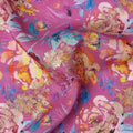 Magenta Floral Viscose Crepe Digital Print Fabric, 110 cm Wide, Made in India-D20987 Regal Fabrics