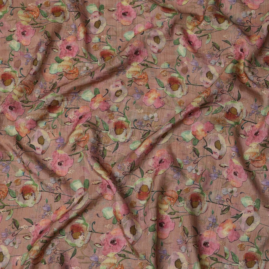 قماش من مزيج الكتان والقطن باللون الوردي الفاتح، عرض 110 سم، صنع في الهند - D20999