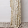 Light Gold Premium French Metallic Chantilly Saree Lace with Stone Work - 5.5 Meters, Width 110 cm-D21072 Regal Fabrics