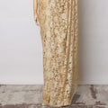Gold Premium French Chantilly Saree Lace  with stone work- 5.5 Meters, Width 110 cm-D21074 Regal Fabrics