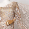 Peach Two-Tone French Chantilly Lace Fabric – 5.5 Meters, Floral Design, 110 cm Width-D21093 Regal Fabrics