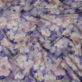 Lavender Purple Viscose Digital Printed Fabric with Watercolor Floral Design, 110 cm Width-D21296 Regal Fabrics
