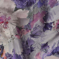 Lavender Purple Viscose Digital Printed Fabric with Watercolor Floral Design, 110 cm Width-D21296 Regal Fabrics