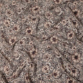 Light Brown Viscose Digital Printed Fabric with Vintage Floral Design, 110 cm Width-D21303