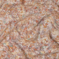 Peach Cream Viscose Digital Printed Fabric with Watercolor Floral Design, 110 cm Width-D21310