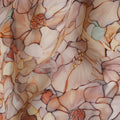 Peach Cream Viscose Digital Printed Fabric with Watercolor Floral Design, 110 cm Width-D21310
