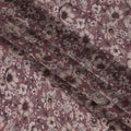 Dusty Rose Viscose Digital Printed Fabric with Vintage Floral Design, 110 cm Width-D21312