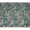 Emerald Green Viscose Digital Printed Fabric with Botanical Floral Design, 110 cm Width-D21315