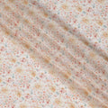 Cream Viscose Digital Printed Fabric with Soft Floral Design, 110 cm Width-D21320