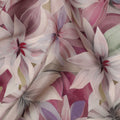 قماش فيسكوز بورجوندي مطبوع رقميًا بتصميم زهور تجريدية، عرض 110 سم - D21321