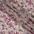 قماش فيسكوز بورجوندي مطبوع رقميًا بتصميم زهور تجريدية، عرض 110 سم - D21321