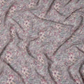 قماش فيسكوز لافندر مطبوع رقميًا بتصميم زهور على شكل أوراق، عرض 110 سم - D21325