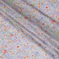 Lavender Viscose Cotton Digital Printed Fabric with Floral Design, 110 cm Width-D21339