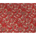 Red Viscose Cotton Digital Printed Fabric with Floral Design, 110 cm Width-D21342