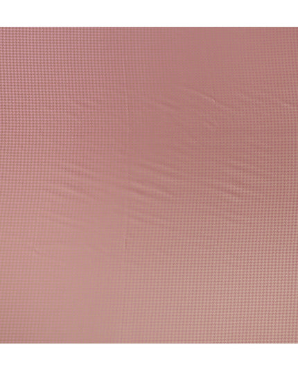 Pink Jacquard Pure Silk Fabric with Tone-on-Tone Houndstooth Pattern – 110 cm Width-D21393